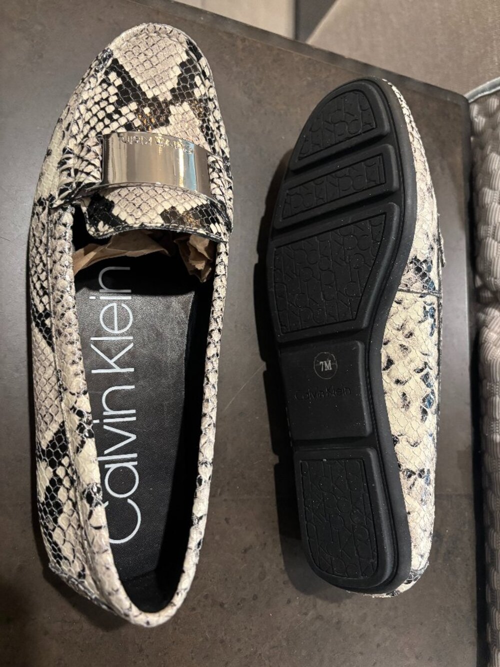 Calvin Klein Snake Skin Flats